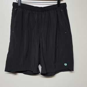 Free Fly Men's L Athletic Performance Running Training Shorts Black Stretch 7"